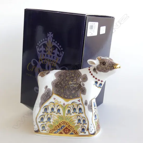 A Royal Crown Derby porcelain paperweight Bluebell Calf